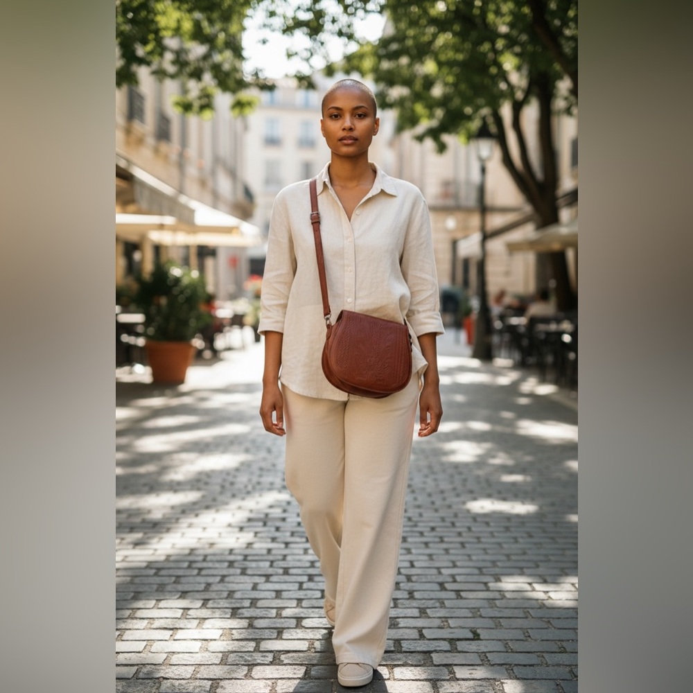 Kiss me couture brown floral crossbody